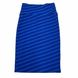 Lularoe Skirt Womens Extra Small Blue Stripes Pencil Skirt Fitted Tapered Ladies